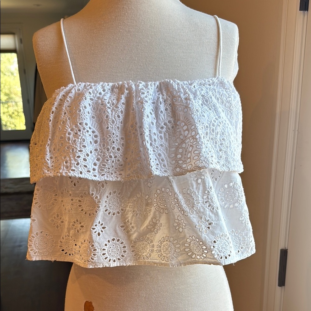 Alice + Olivia White Eyelet Camisole